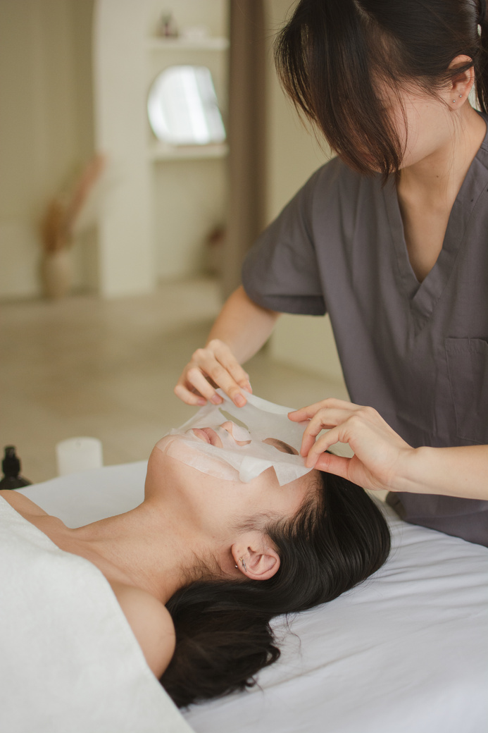 Woman Getting a Facial Treatment 